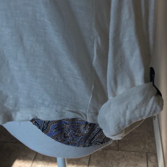 Anthropologie postage stamp white Henley shirt - Picture 3 of 6